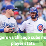 dodgers vs chicago cubs match player stats