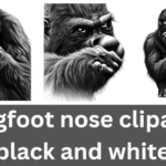 bigfoot nose clipart black and white