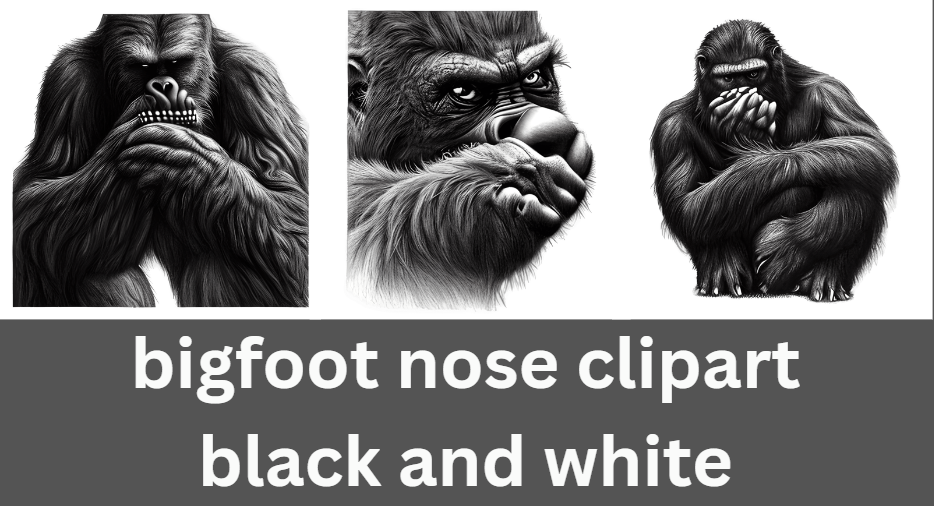 bigfoot nose clipart black and white