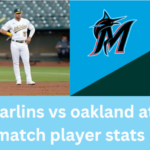 miami marlins vs oakland athletics match player stats